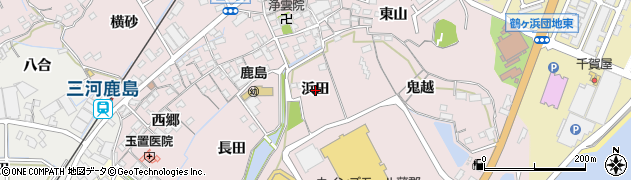 愛知県蒲郡市鹿島町（浜田）周辺の地図