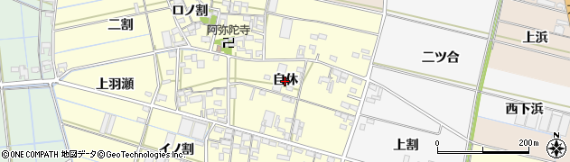 愛知県西尾市一色町中外沢（自休）周辺の地図