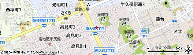 ローソンストア１００豊川南大通店周辺の地図