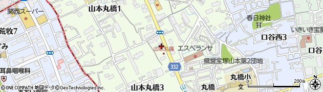 兵庫県宝塚市山本丸橋周辺の地図