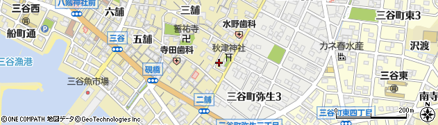 愛知県蒲郡市三谷町（東浜）周辺の地図