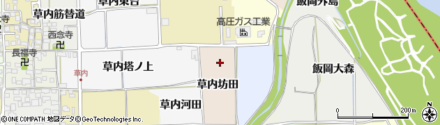 京都府京田辺市草内坊田周辺の地図