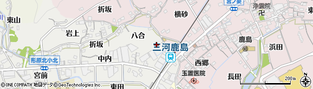 愛知県蒲郡市金平町（長田）周辺の地図