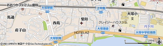 愛知県蒲郡市大塚町（柴垣）周辺の地図