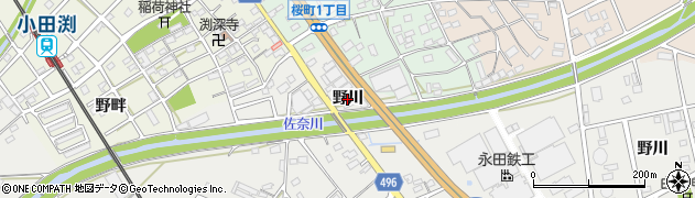 愛知県豊川市伊奈町（野川）周辺の地図