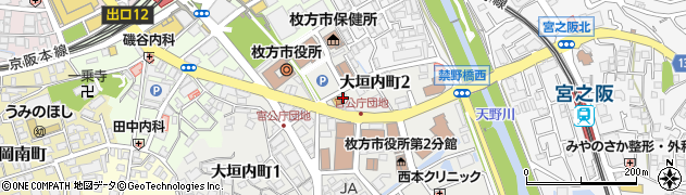 東京海上日動火災保険株式会社　大阪北支店枚方支社周辺の地図