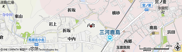 愛知県蒲郡市金平町八合周辺の地図