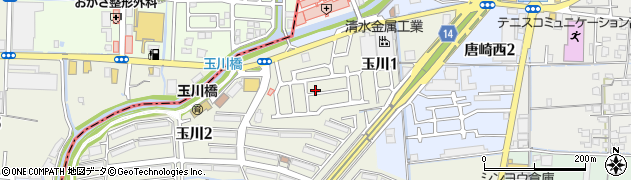 大阪府高槻市玉川1丁目周辺の地図