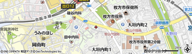 朝日生命保険相互会社　大阪統括支社枚方中央営業所周辺の地図