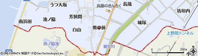 愛知県常滑市坂井（奥の前）周辺の地図