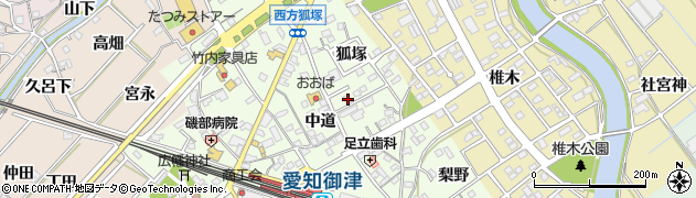 愛知県豊川市御津町西方狐塚44周辺の地図