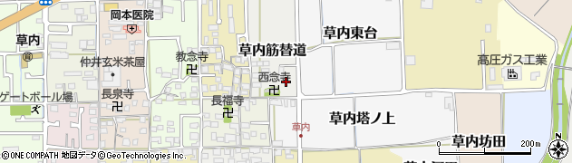 京都府京田辺市草内筋替道周辺の地図