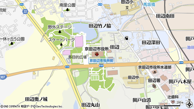 〒610-0300 京都府京田辺市（以下に掲載がない場合）の地図