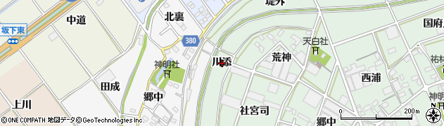 愛知県豊川市院之子町（川添）周辺の地図