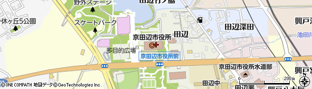 京田辺市役所　企画政策部企画調整室周辺の地図
