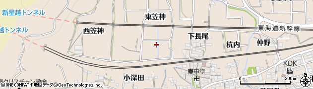 愛知県蒲郡市大塚町南笠神周辺の地図