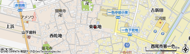 愛知県西尾市一色町味浜（東乾地）周辺の地図