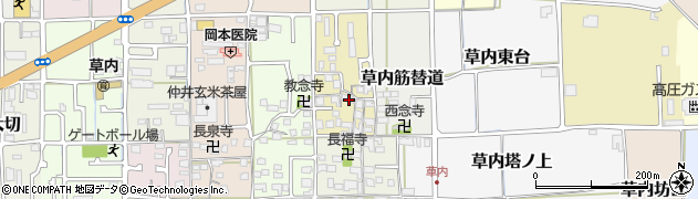 京都府京田辺市草内犬伏周辺の地図