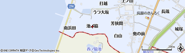 愛知県常滑市坂井池ノ脇周辺の地図