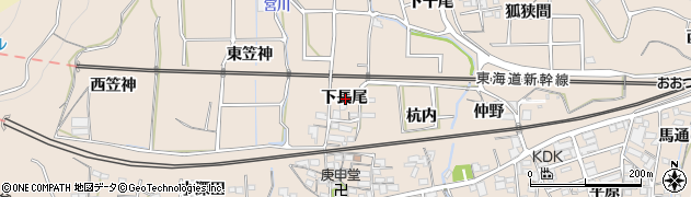 愛知県蒲郡市大塚町下長尾周辺の地図