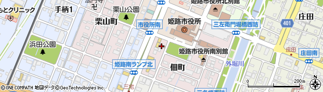 姫路市役所前郵便局周辺の地図