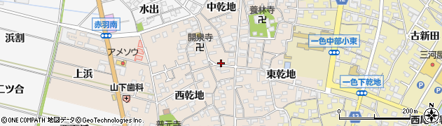 愛知県西尾市一色町味浜中乾地63周辺の地図