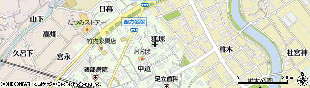 愛知県豊川市御津町西方狐塚26周辺の地図