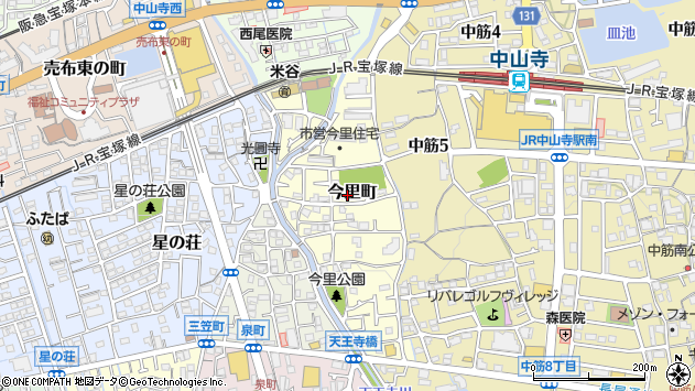 〒665-0862 兵庫県宝塚市今里町の地図