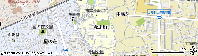 兵庫県宝塚市今里町周辺の地図