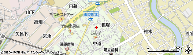 愛知県豊川市御津町西方狐塚36周辺の地図