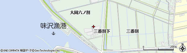 愛知県西尾市一色町細川（大岡六ノ割）周辺の地図