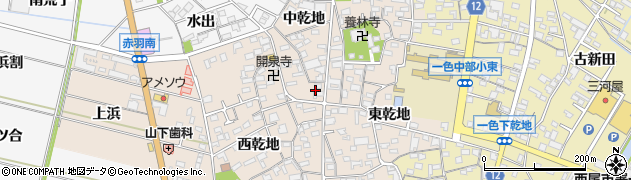 愛知県西尾市一色町味浜中乾地61周辺の地図
