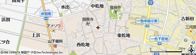 愛知県西尾市一色町味浜中乾地60周辺の地図