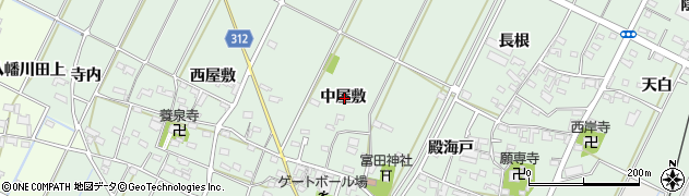 愛知県西尾市吉良町富田中屋敷周辺の地図