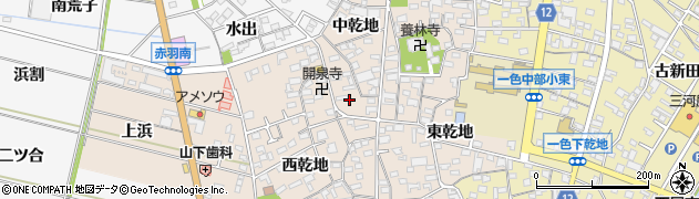 愛知県西尾市一色町味浜中乾地65周辺の地図