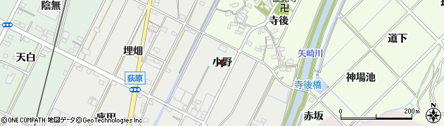 愛知県西尾市吉良町荻原（小野）周辺の地図