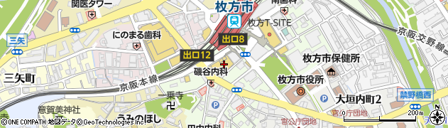 ＴＨＲＥＥＰＰＹ枚方市駅前店周辺の地図