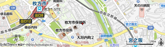 大阪府枚方市川原町周辺の地図