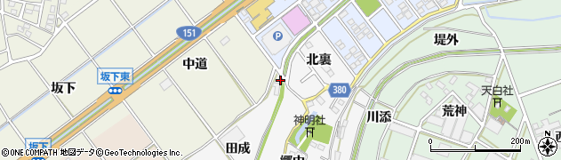 愛知県豊川市瀬木町田成周辺の地図