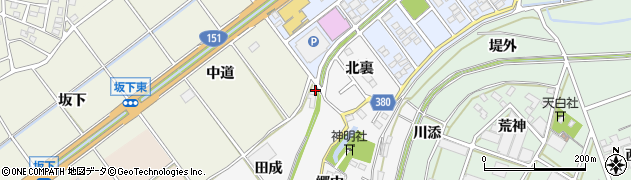 愛知県豊川市瀬木町（田成）周辺の地図