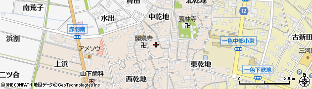 愛知県西尾市一色町味浜中乾地66周辺の地図