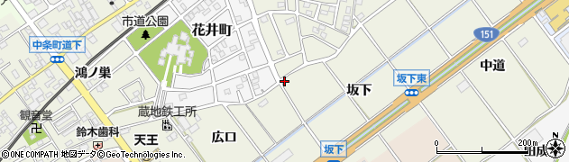 愛知県豊川市中条町坂下周辺の地図