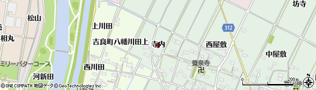 愛知県西尾市吉良町富田（寺内）周辺の地図