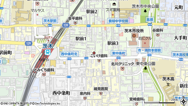 〒567-0888 大阪府茨木市駅前の地図