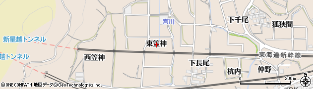 愛知県蒲郡市大塚町東笠神周辺の地図