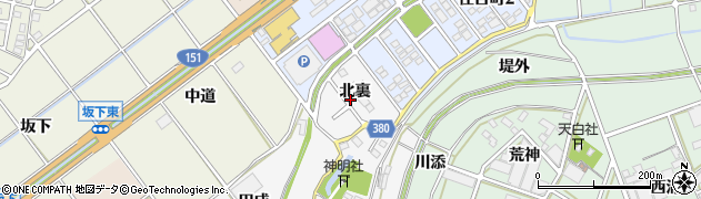 愛知県豊川市瀬木町北裏周辺の地図