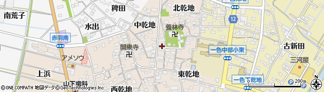 愛知県西尾市一色町味浜中乾地7周辺の地図