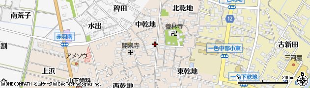 愛知県西尾市一色町味浜中乾地9-1周辺の地図
