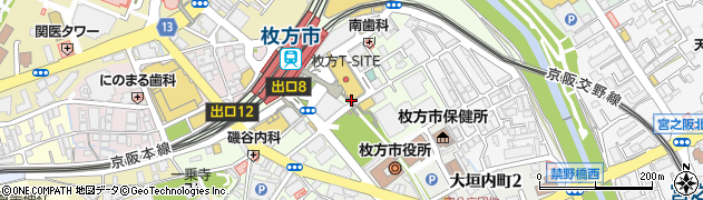 大阪府枚方市岡東町12周辺の地図