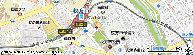 大阪府枚方市岡東町周辺の地図